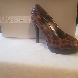 French Connection  Leopard Heels Sz 7.5 NWB